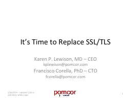 It’s Time to Replace SSL/TLS