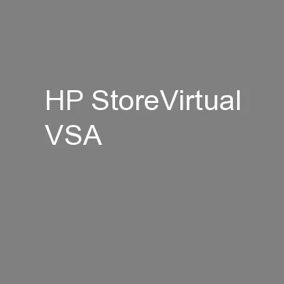 HP StoreVirtual VSA