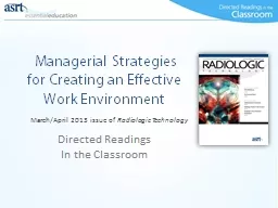 Managerial Strategies for Creating an Effective Work En