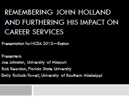 Remembering John Holland