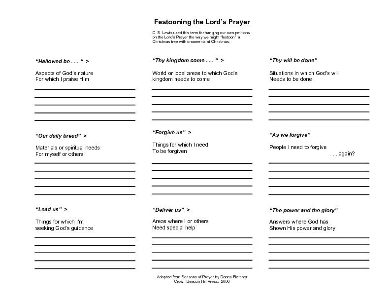 Need special help       Adapted from Seasons of Prayer by Donna Fletc