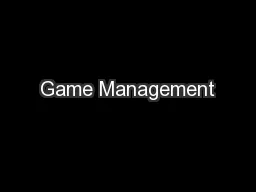 Game Management