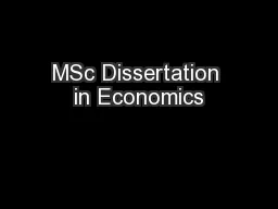 MSc Dissertation in Economics