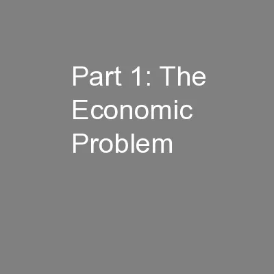 Part 1: The Economic Problem