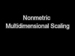 Nonmetric Multidimensional Scaling