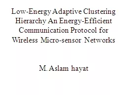 Low-Energy Adaptive Clustering