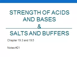 strength of Acids and Bases