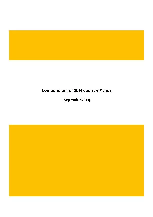 Compendium of SUN Country Fiches (September 2013)