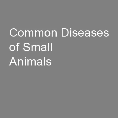 Common Diseases of Small Animals