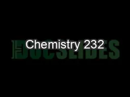 Chemistry 232
