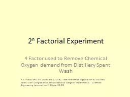 2 n  Factorial Experiment