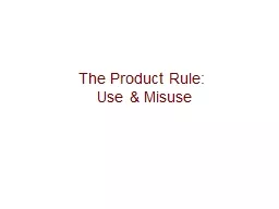 The Product Rule: