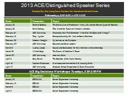 2013 ACE/Distinguished Speaker Series