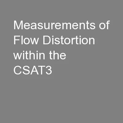 Measurements of Flow Distortion within the CSAT3