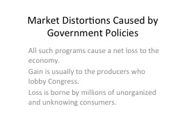 Market Distortions Caused by Government Policies