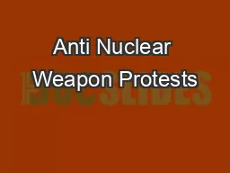 Anti Nuclear Weapon Protests