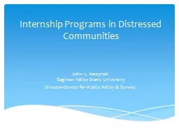 Internship Programs in Distressed Communities