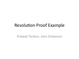 Resolution Proof Example