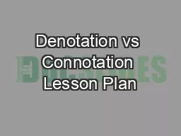 Denotation vs Connotation Lesson Plan