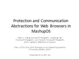 Protection and Communication Abstractions for Web Browsers
