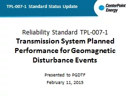 Reliability Standard TPL-007-1