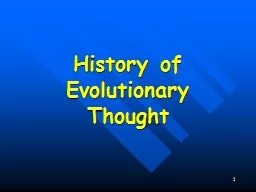 1 History of Evolutionary Thought