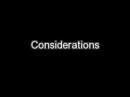 Considerations
