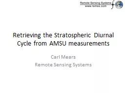 Retrieving the Stratospheric Diurnal Cycle from AMSU measur