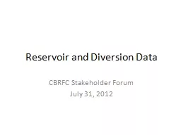 Reservoir and Diversion Data