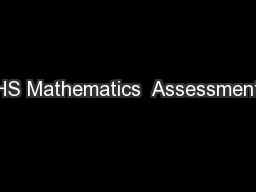HS Mathematics  Assessment