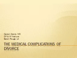 The Medical Complications of Divorce