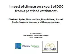 Impact of climate on export of DOC from a peatland catchmen