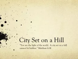 City Set on a Hill