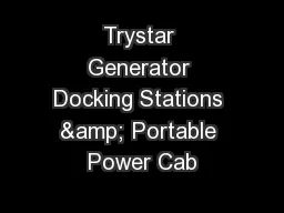 Trystar Generator Docking Stations & Portable Power Cab