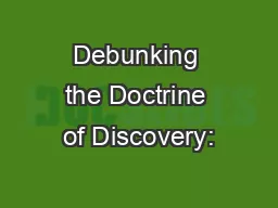 Debunking the Doctrine of Discovery:
