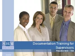 Documentation Training for Supervisors