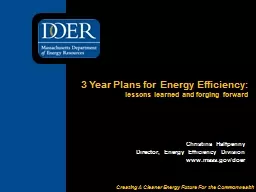 3 Year Plans for Energy Efficiency: