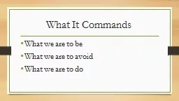 What It Commands