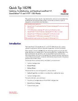 September  F Quick Tip  Updating Troubleshooting and Resetting SoundPoint IP SoundStation