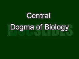 Central Dogma of Biology