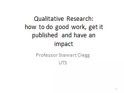 1 Qualitative Research: