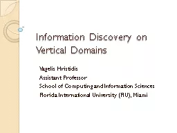 Information Discovery on Vertical Domains