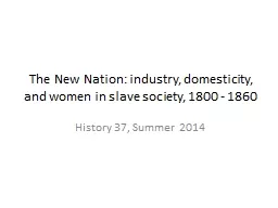 The New Nation: industry, domesticity, and women in slave s