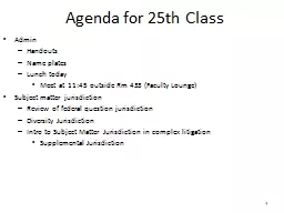 1 Agenda for