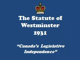 The Statute of Westminster