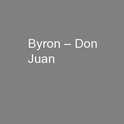 Byron – Don Juan