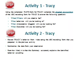 Activity 1 - Tracy