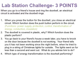 Lab Station Challenge- 3 POINTS