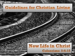 Guidelines for Christian Living