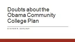 Doubts about the Obama Community College Plan